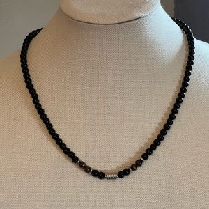 🆕 Tiger eye, Obsidian beads pendant necklace for men or women.